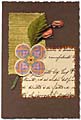 Silk rosebuds collage card