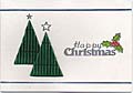 Corrugated Christmas trees collage card
