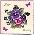 Flower fabric birthday card
