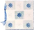 Snowflakes & ribbon rubber stamping card