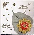 Leaf and teabag folding Christmas card