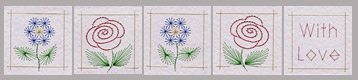 Prepare five decorated squares