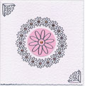 Floral circle sticker card pink