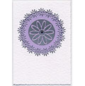 Floral circle sticker card purple