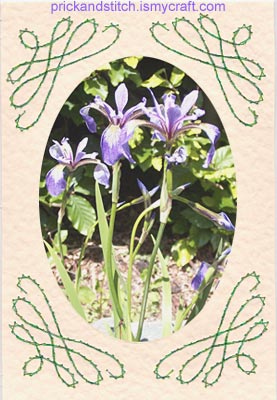 Free stitching card corner scroll pattern