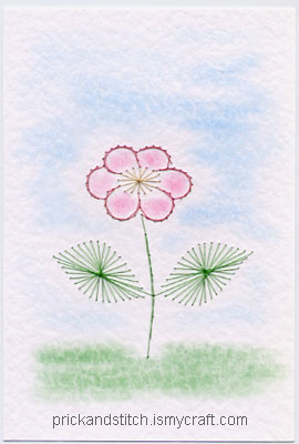 Prick and stitch flower pattern. Download it free.