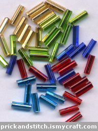 About bugle beads used for prick and stitch card making