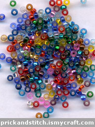About seed beads used for prick and stitch card making