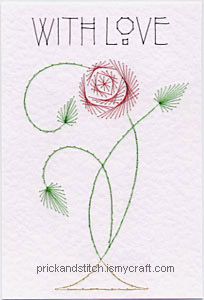 Adding prick and stitch words to your greetings cards