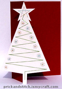 3D prick and stitch Christmas tree card