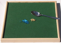 A bead tray for prick and stitch card making