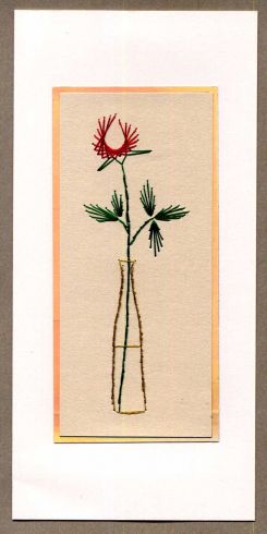 Rose vase birthday card