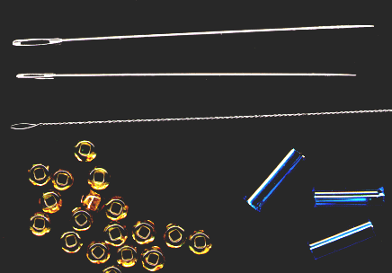 Beading needles for prick and stitch card making