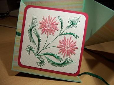 pink beaded flower card pink beaded flower card