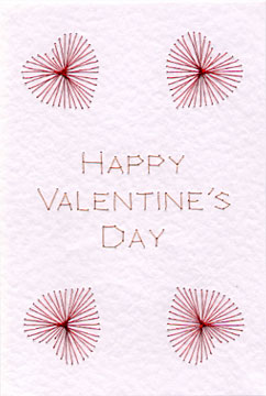 Free Valentine Hearts easy embroidery on paper pattern
