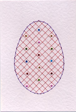 Free Easter egg easy prick and stitch greetings card pattern