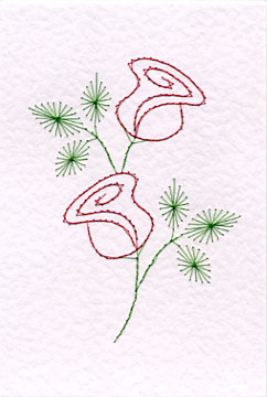 Free rose easy prick n’ stitch greetings card pattern