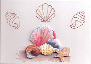 Seashells with decoupage Seashells with decoupage