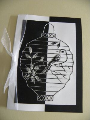 Black and White Chinese lantern – forum gallery stitching card of the week