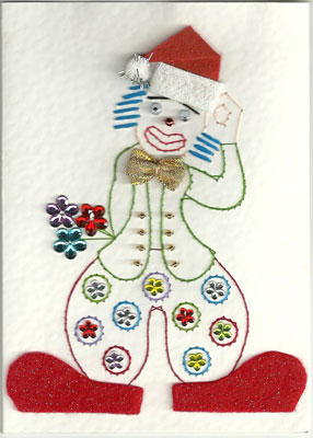 Christmas clown – forum gallery stitching card of the week