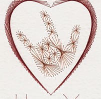 ILY hand sign pattern added at Stitching Cards