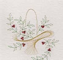 Holly basket  pattern added at Stitching Cards