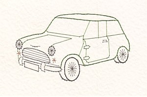 Mini car pattern added at Stitching Cards