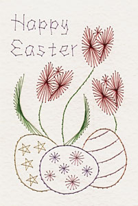 Easter eggs and tulips