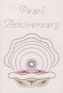 Pearl anniversary pattern at Stitching Cards
