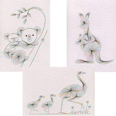Australian animals stitching patterns