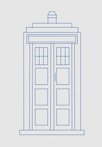 Free police call box prick and stitch pattern