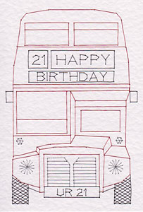 London bus pattern at Stitching Cards
