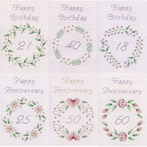 Flower circle patterns at Stitching Cards