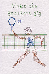 Badminton player pattern at Stitching Cards