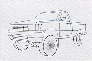 Pickup truck pattern at Stitching Cards