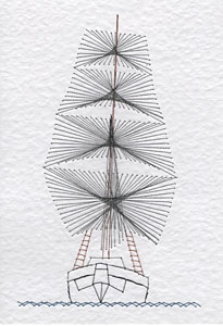 Tall ship pattern at Stitching Cards