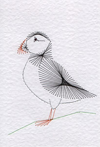Puffin pattern at Stitching Cards