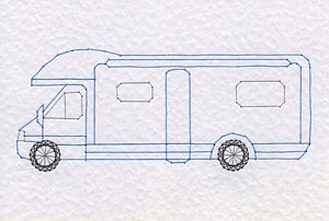 Motorhome pattern at Stitching Cards
