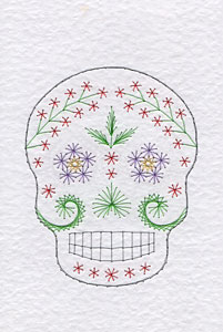 Sugar skull pattern at Stitching Cards