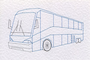 Touring bus pattern at Stitching Cards