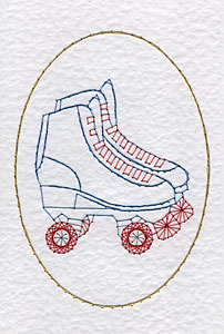 Roller skates pattern at Stitching Cards