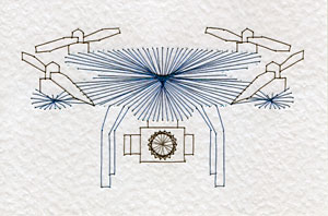 Drone pattern at Stitching Cards