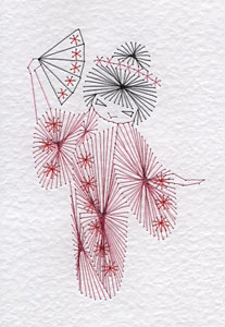 Geisha girl pattern at Stitching Cards