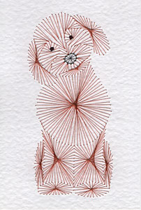 Cockapoo dog pattern at Stitching Cards