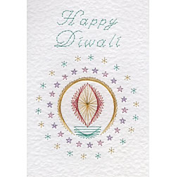 Diwali lamp pattern added at Stitching Cards