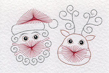 Santa pattern at Stitching Cards