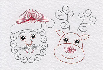 Santa pattern at Stitching Cards