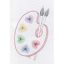 Artist’s pallet pattern added at Stitching Cards