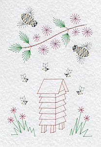 Beehive pattern at Stitching Cards