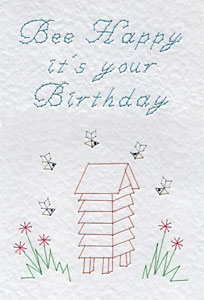 Bee Happy Birthday pattern at Stitching Cards